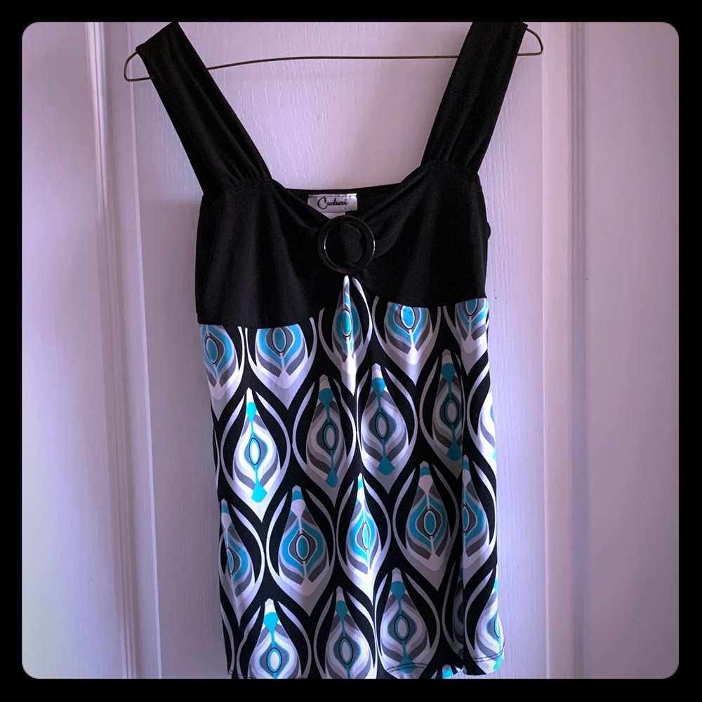 4/$30 Patterned Silky Dress Tank Top - like new